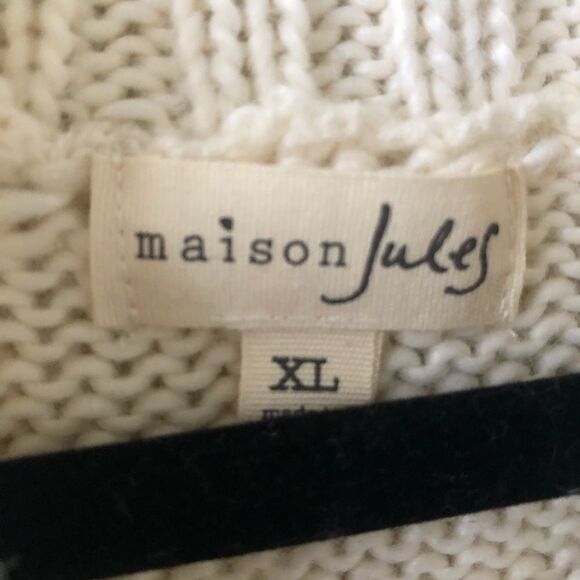 NWT-Maison Jules Cream Wool Blend Mock Turtleneck - Picture 7 of 10